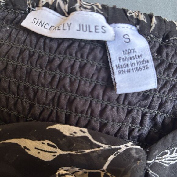 Dark Romantic Bohemian Womens Tiered Midi Dress Black S Floral Indie Concert‎ - Picture 13 of 14